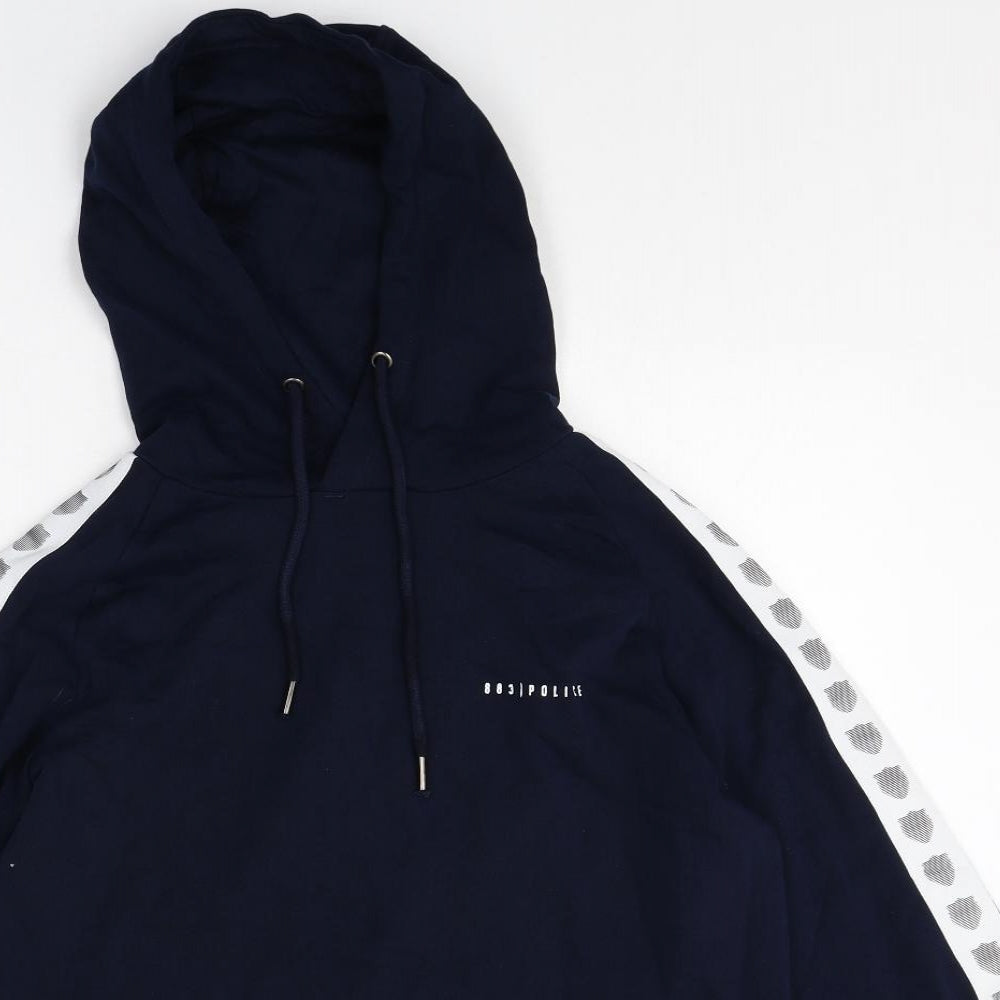 883 Police Womens Blue 100% Cotton Pullover Hoodie Size M Pullover