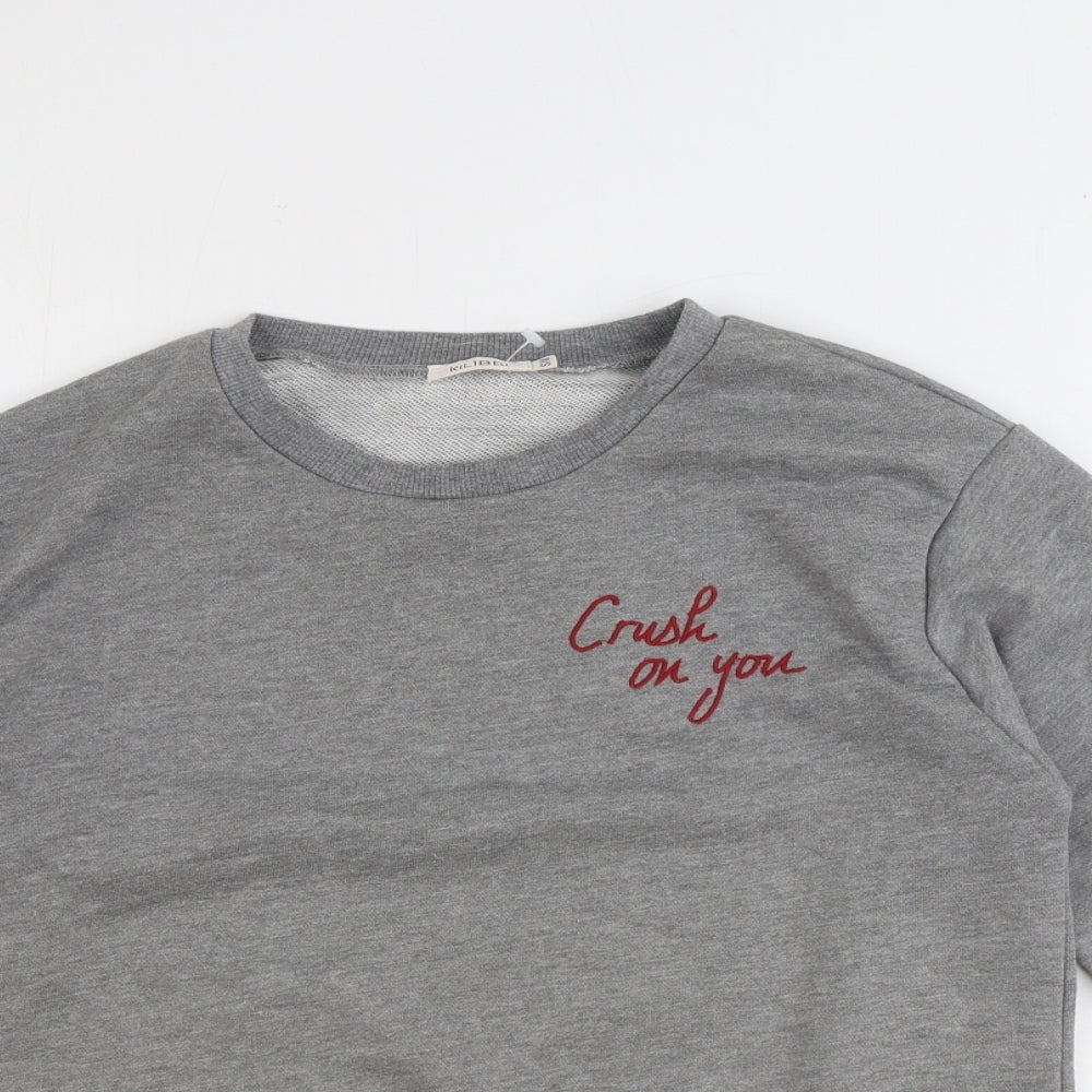 Kilibbi Womens Grey Polyester Pullover Sweatshirt Size S Pullover - Crush on You