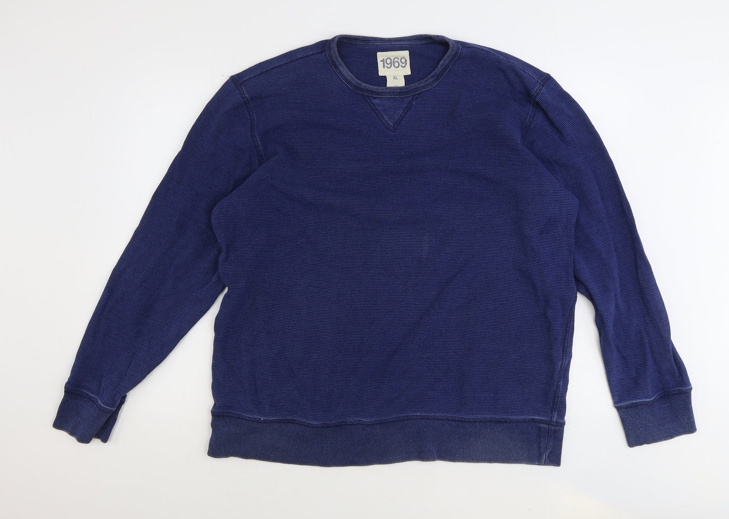 1969 Mens Blue Cotton Pullover Sweatshirt Size XL