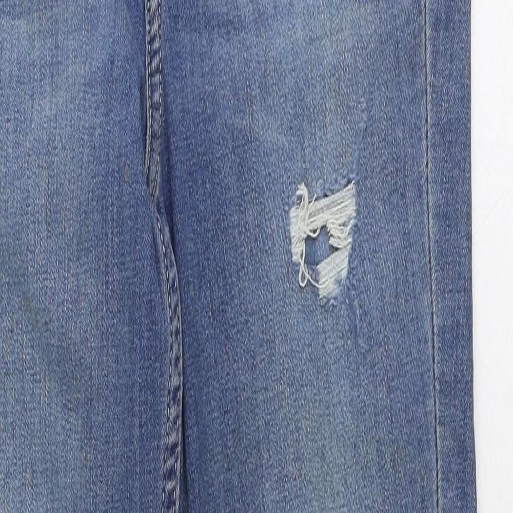 Marks and Spencer Womens Blue Cotton Skinny Jeans Size 8 Regular Zip