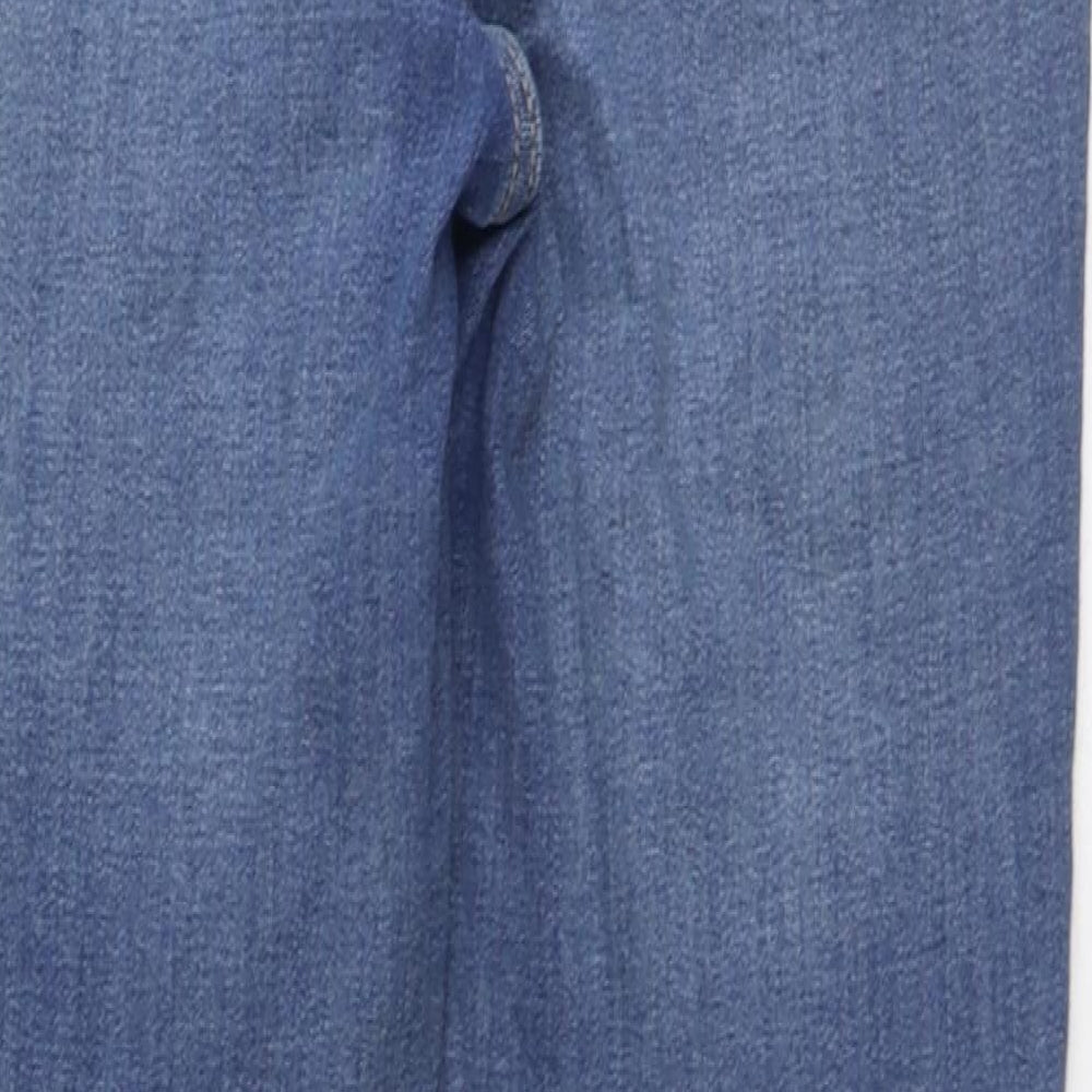 Marks and Spencer Womens Blue Cotton Skinny Jeans Size 8 Regular Zip