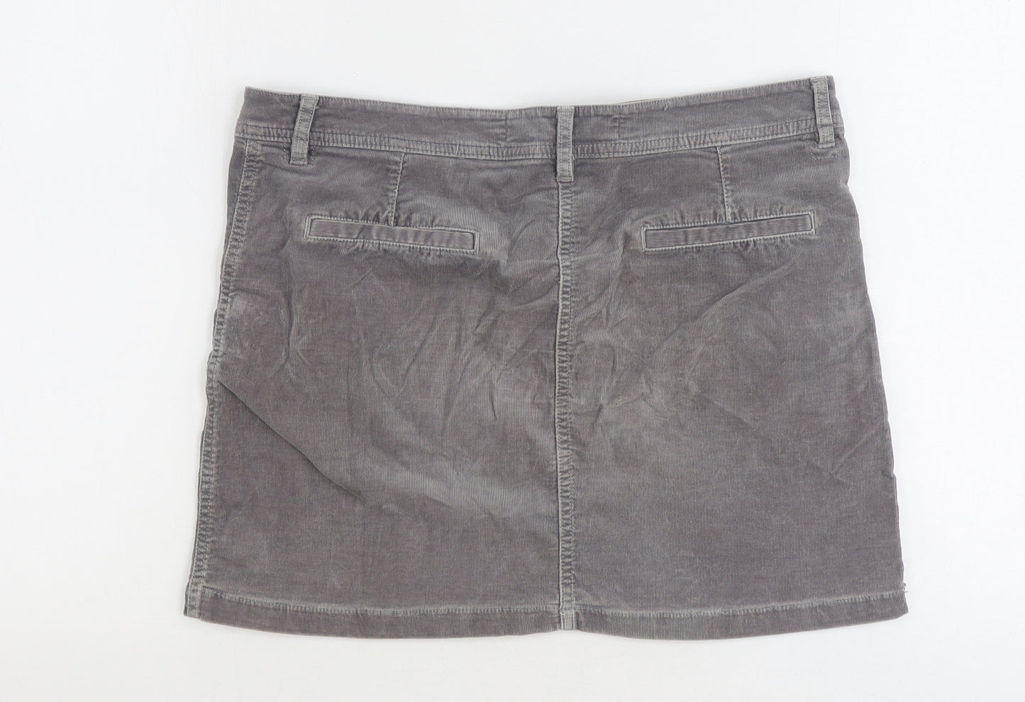 NEXT Womens Grey Cotton Straight & Pencil Skirt Size 10 Zip