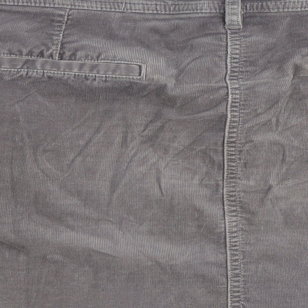 NEXT Womens Grey Cotton Straight & Pencil Skirt Size 10 Zip
