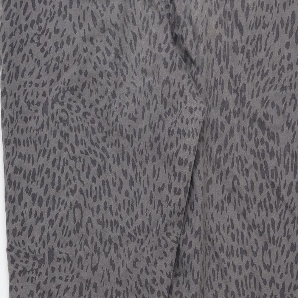 George Womens Grey Animal Print Cotton Skinny Jeans Size 14 Regular Button - Leopard Pattern