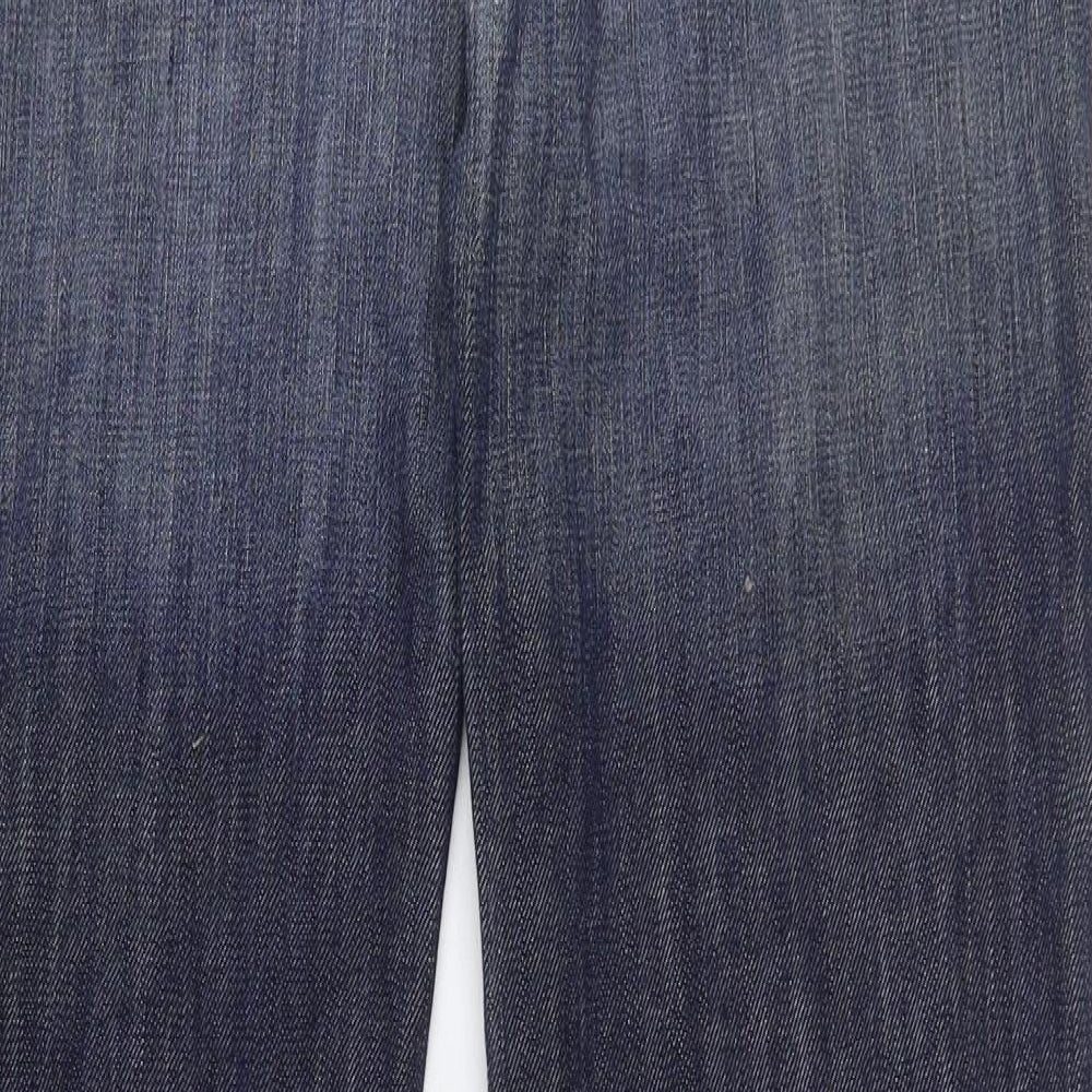 7 For All Mankind Womens Blue Cotton Bootcut Jeans Size 16 Regular Zip
