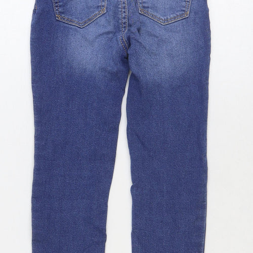 Gap Girls Blue Cotton Skinny Jeans Size 7 Years Regular Zip