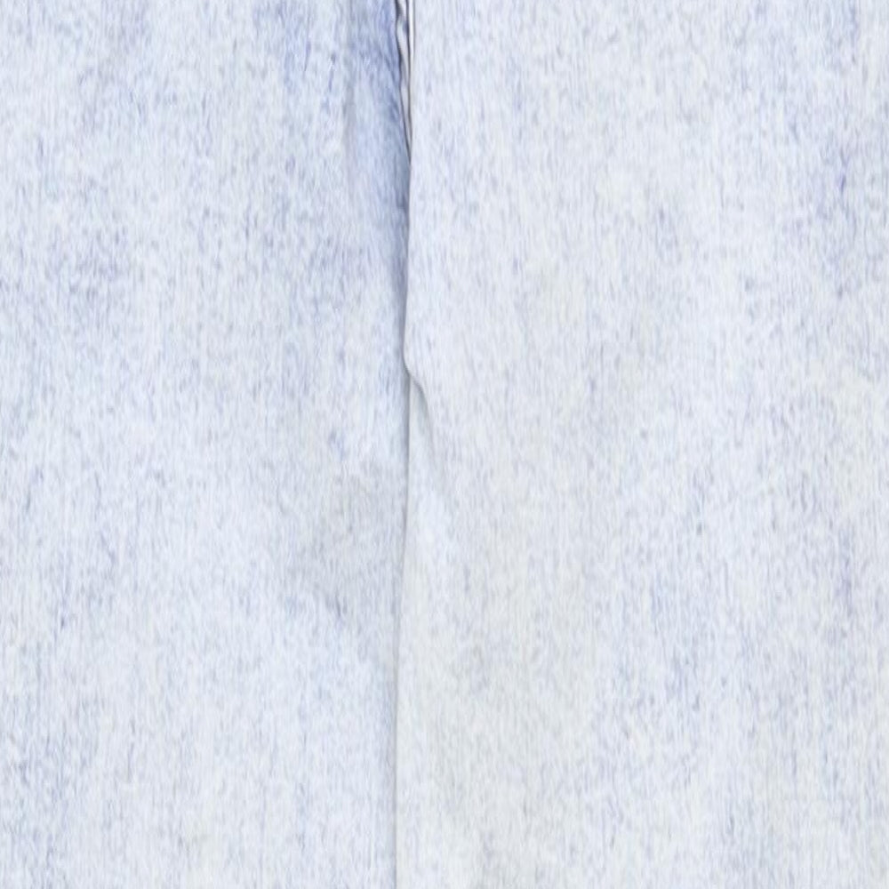Preworn Girls Blue 100% Cotton Straight Jeans Size 11 Years Zip - Distressed