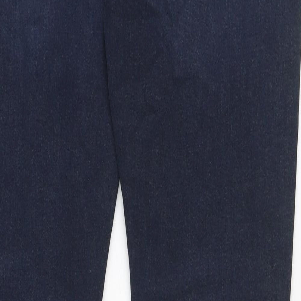 Marks and Spencer Girls Blue Cotton Straight Jeans Size 13-14 Years Regular Zip
