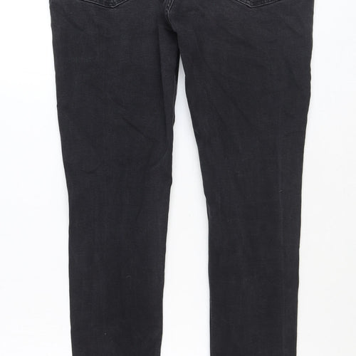 Topman Womens Black Cotton Skinny Jeans Size 36 in Extra-Slim Zip