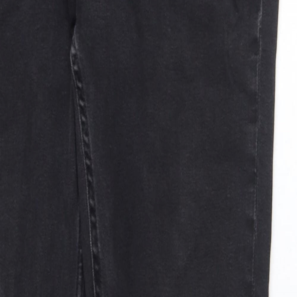 Topman Womens Black Cotton Skinny Jeans Size 36 in Extra-Slim Zip