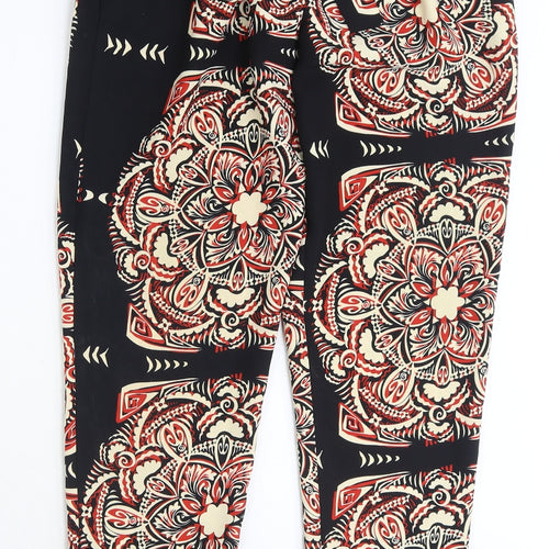 River Island Womens Multicoloured Geometric Polyester Harem Trousers Size 8 Regular Tie
