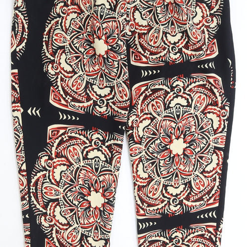 River Island Womens Multicoloured Geometric Polyester Harem Trousers Size 8 Regular Tie