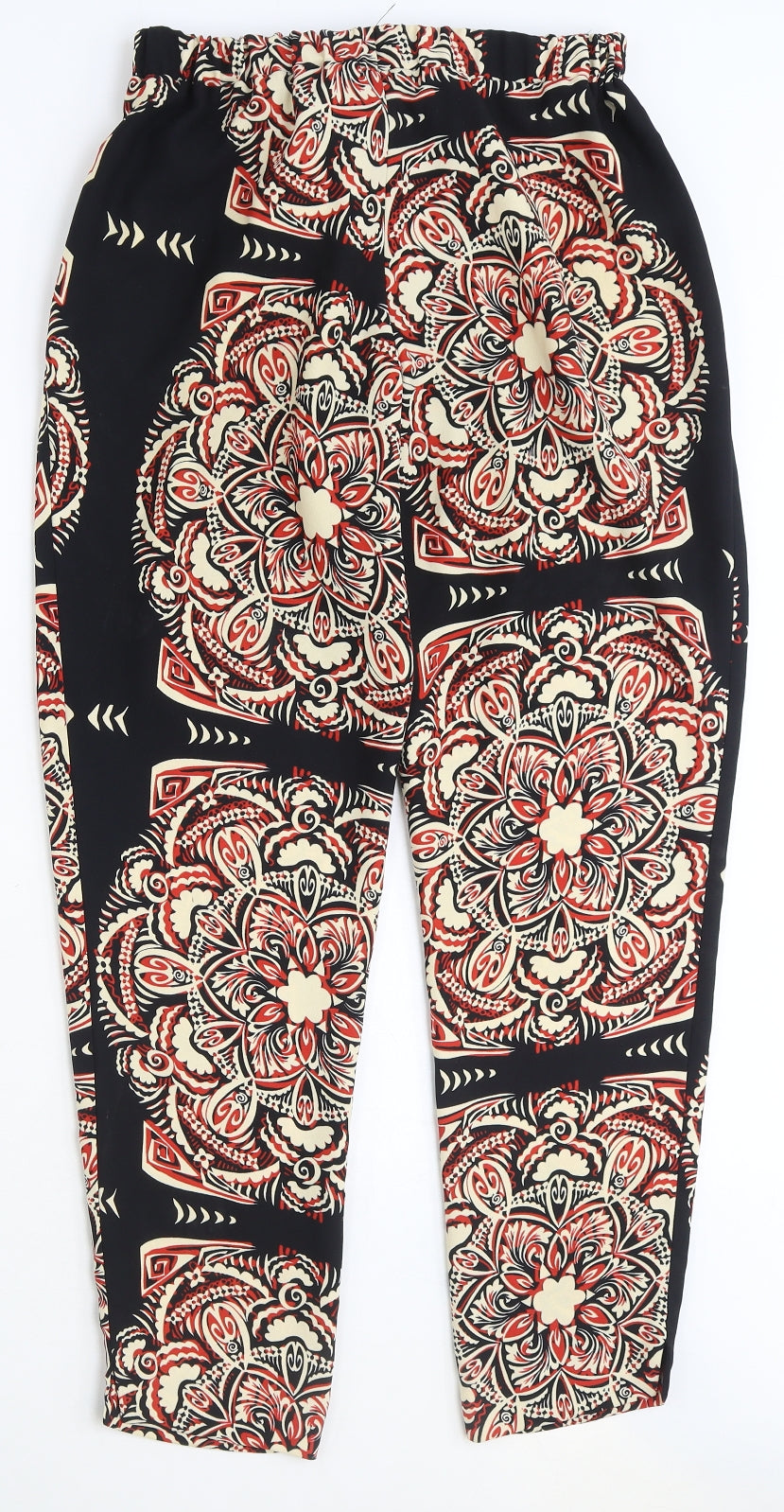 River Island Womens Multicoloured Geometric Polyester Harem Trousers Size 8 Regular Tie