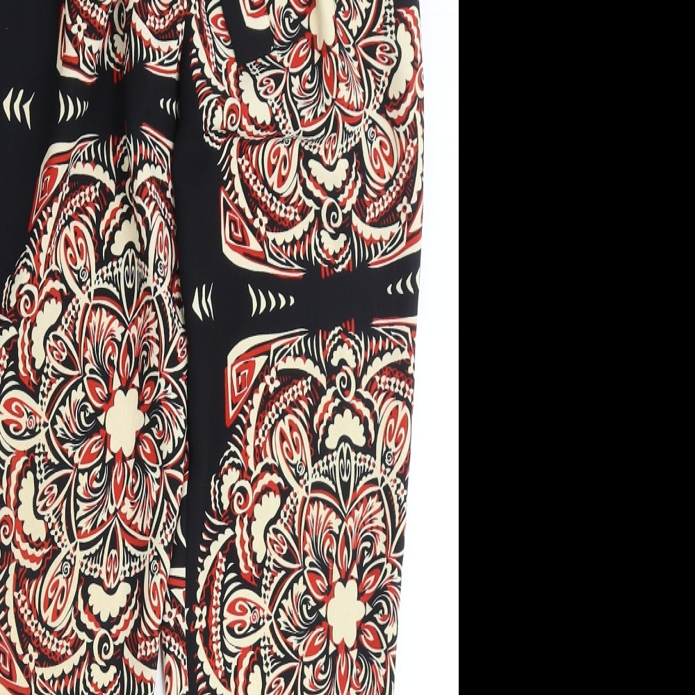River Island Womens Multicoloured Geometric Polyester Harem Trousers Size 8 Regular Tie