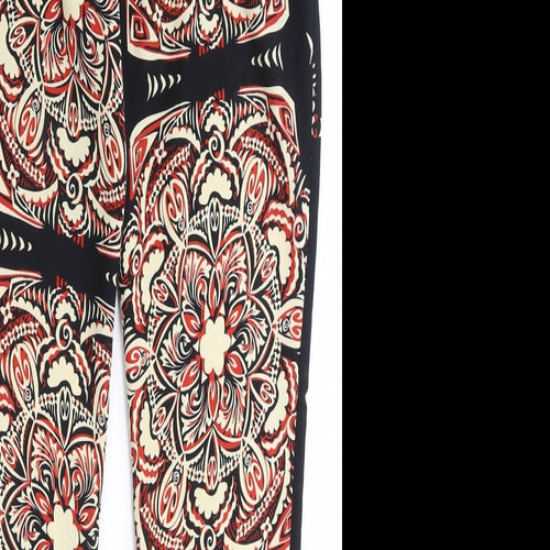 River Island Womens Multicoloured Geometric Polyester Harem Trousers Size 8 Regular Tie