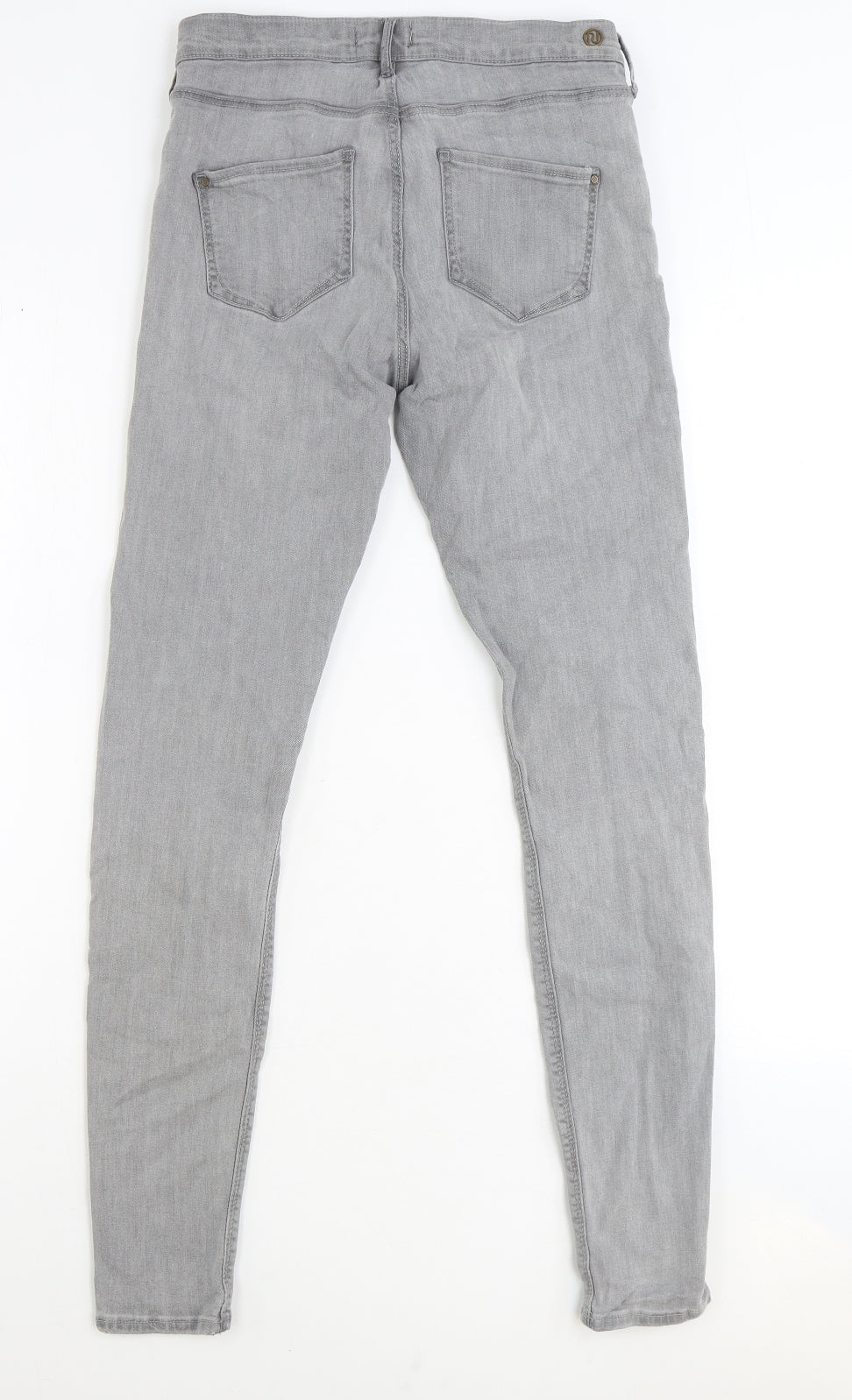 River Island Womens Grey Cotton Skinny Jeans Size 10 Regular Zip