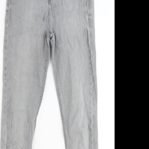 River Island Womens Grey Cotton Skinny Jeans Size 10 Regular Zip