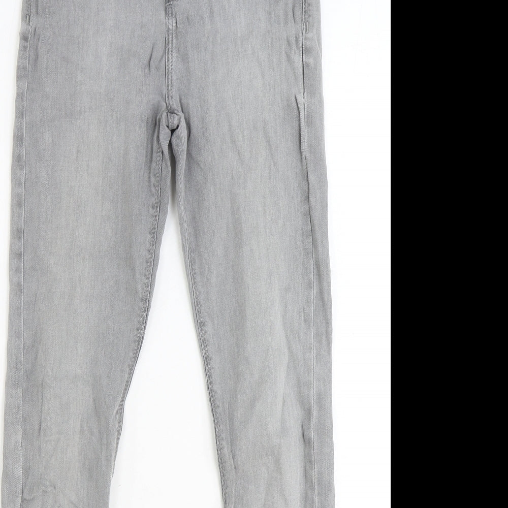 River Island Womens Grey Cotton Skinny Jeans Size 10 Regular Zip