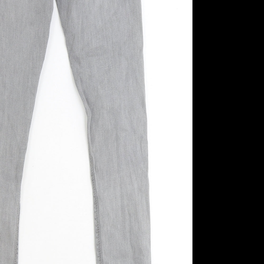 River Island Womens Grey Cotton Skinny Jeans Size 10 Regular Zip