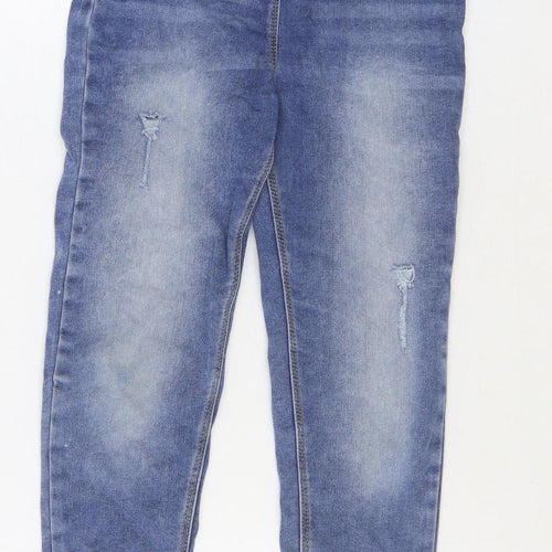 George Girls Blue Cotton Jegging Jeans Size 8-9 Years Regular Pullover