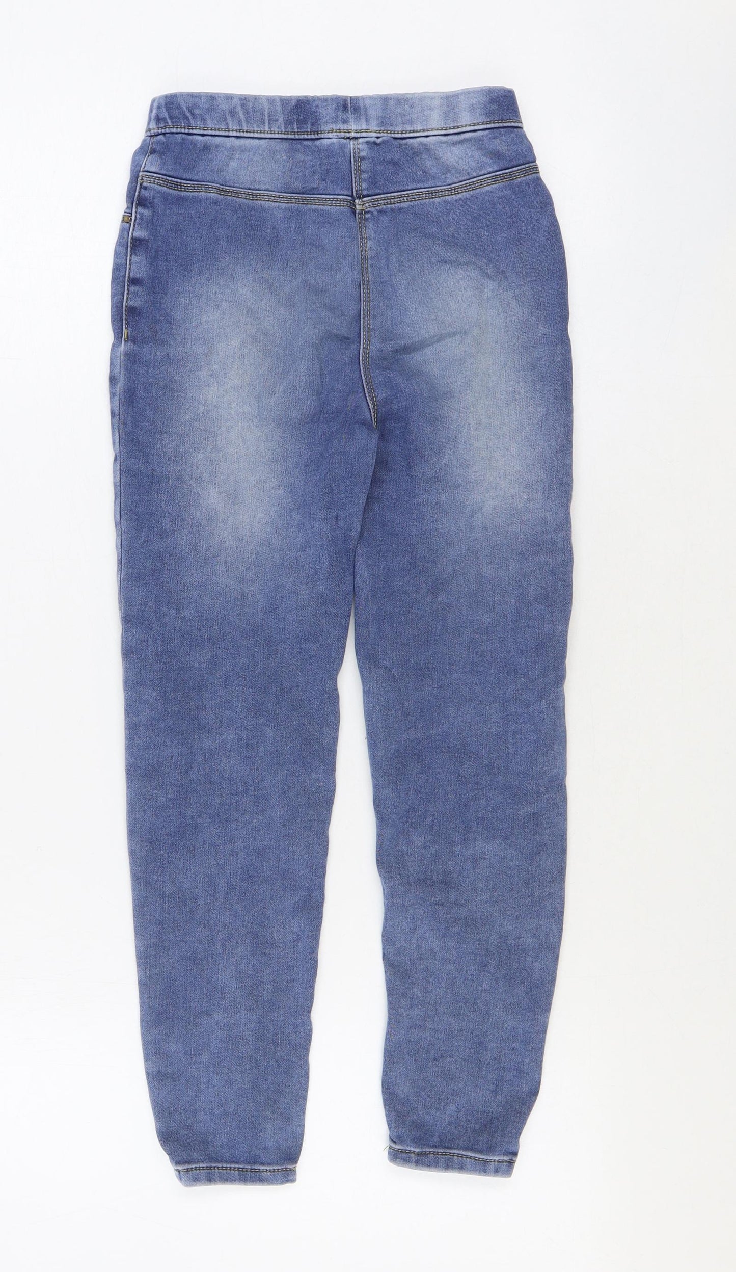 George Girls Blue Cotton Jegging Jeans Size 8-9 Years Regular Pullover