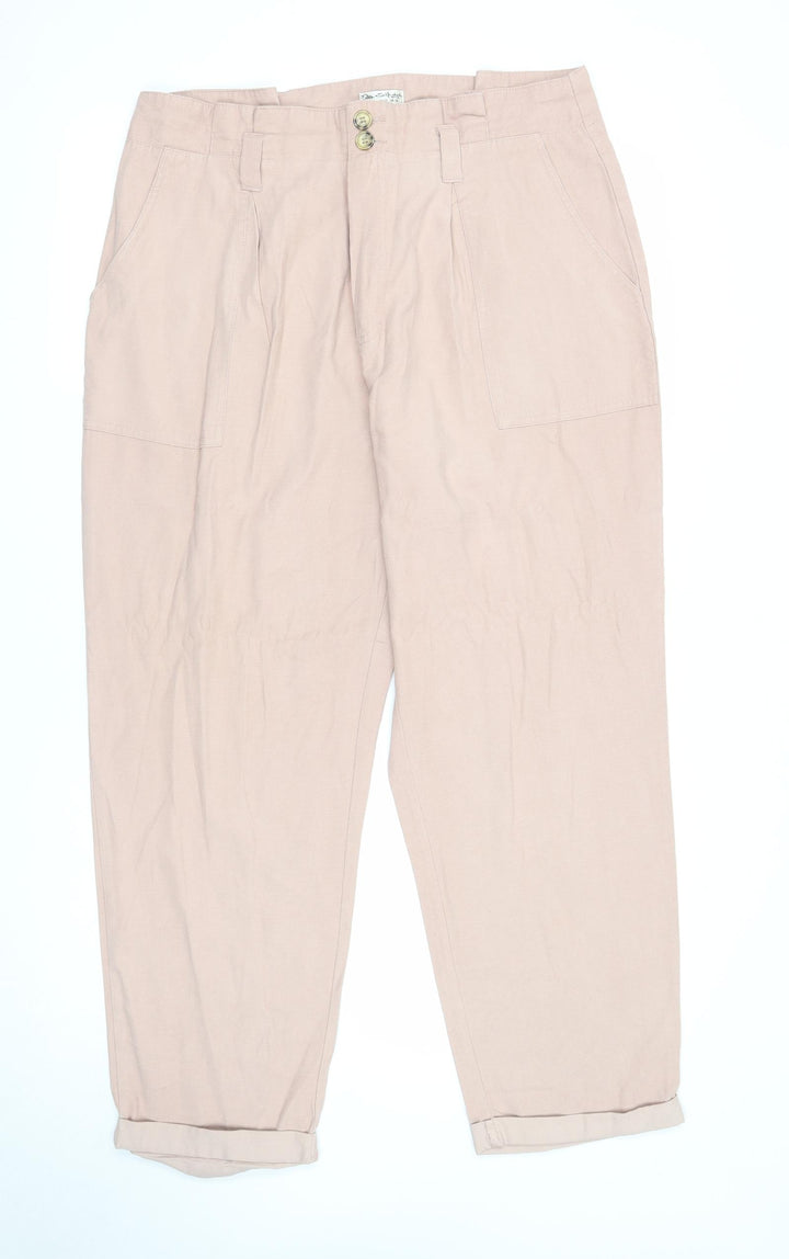 Miss Selfridge Womens Pink Viscose Trousers Size 16 Regular Zip
