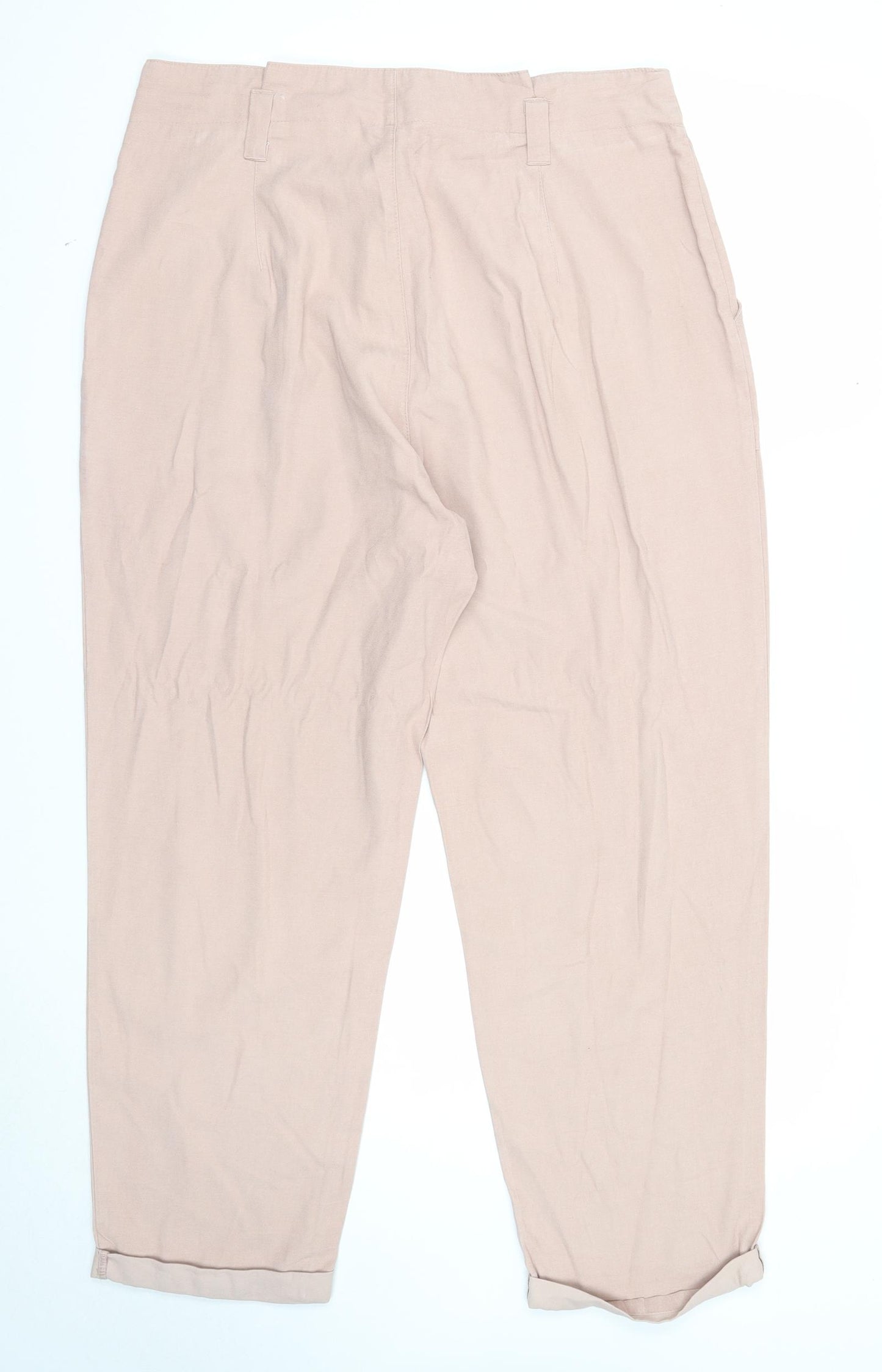 Miss Selfridge Womens Pink Viscose Trousers Size 16 Regular Zip