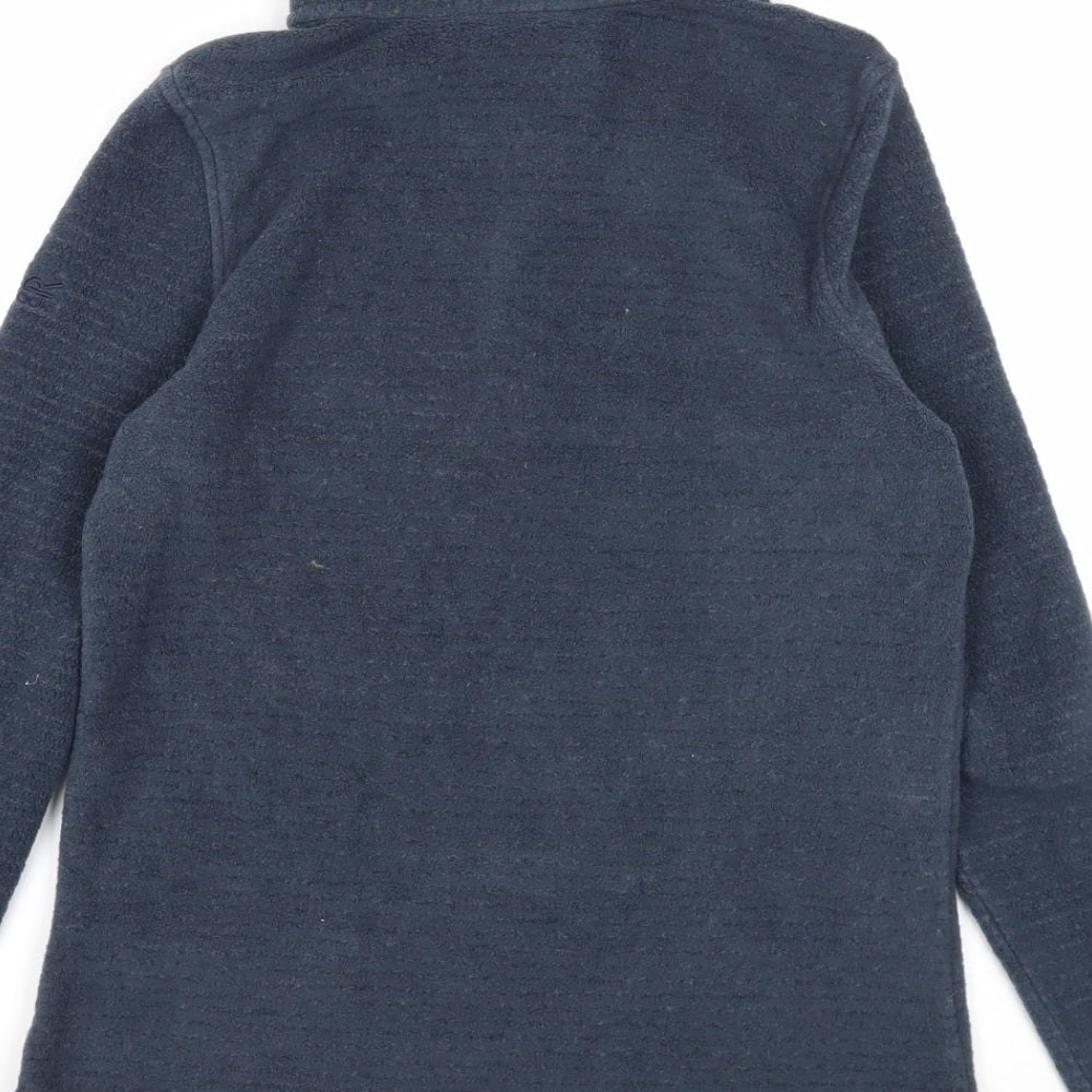 Regatta Womens Blue Striped Polyester Pullover Sweatshirt Size 10 Zip
