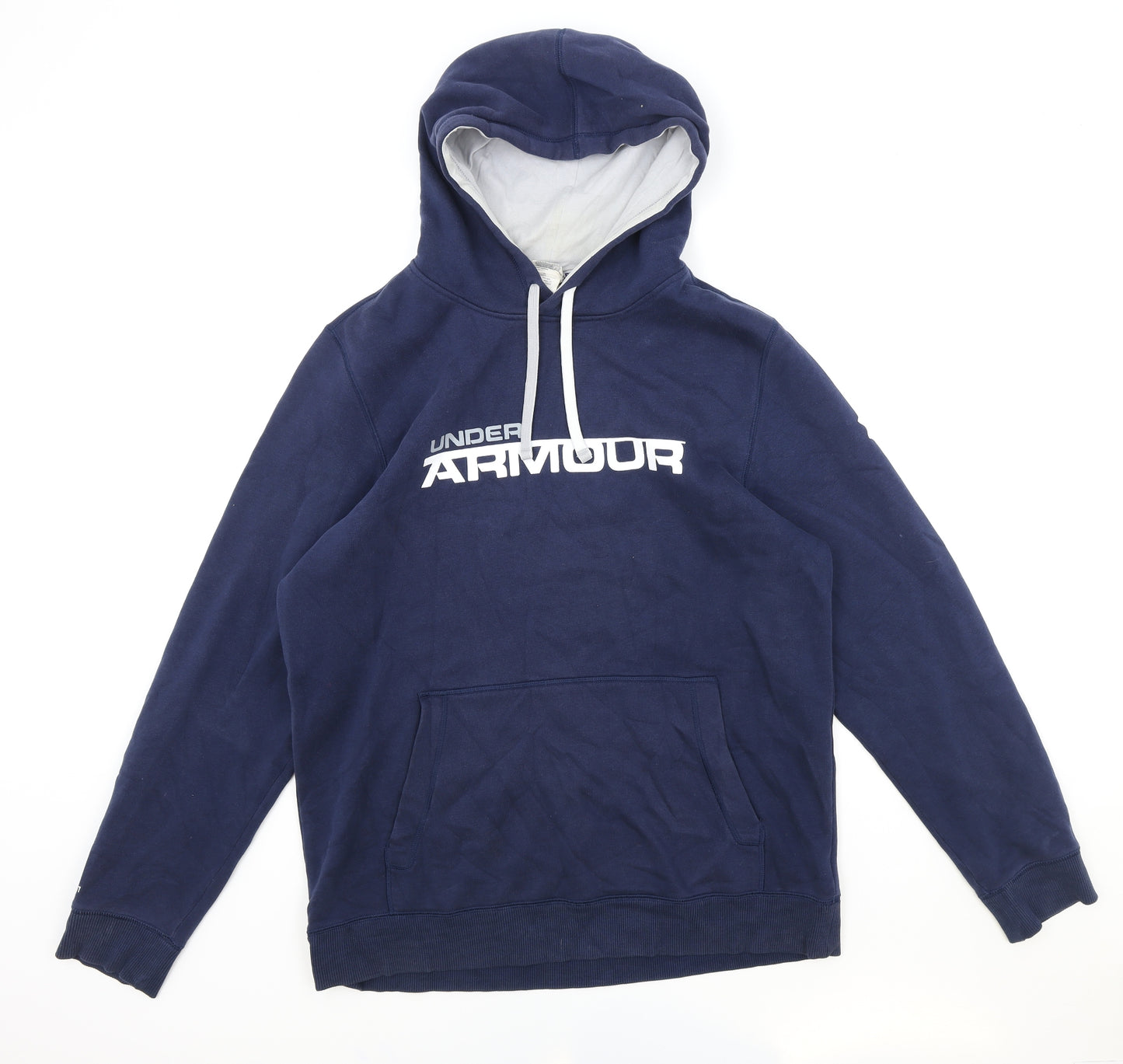 Under armour Mens Blue Cotton Pullover Hoodie Size M