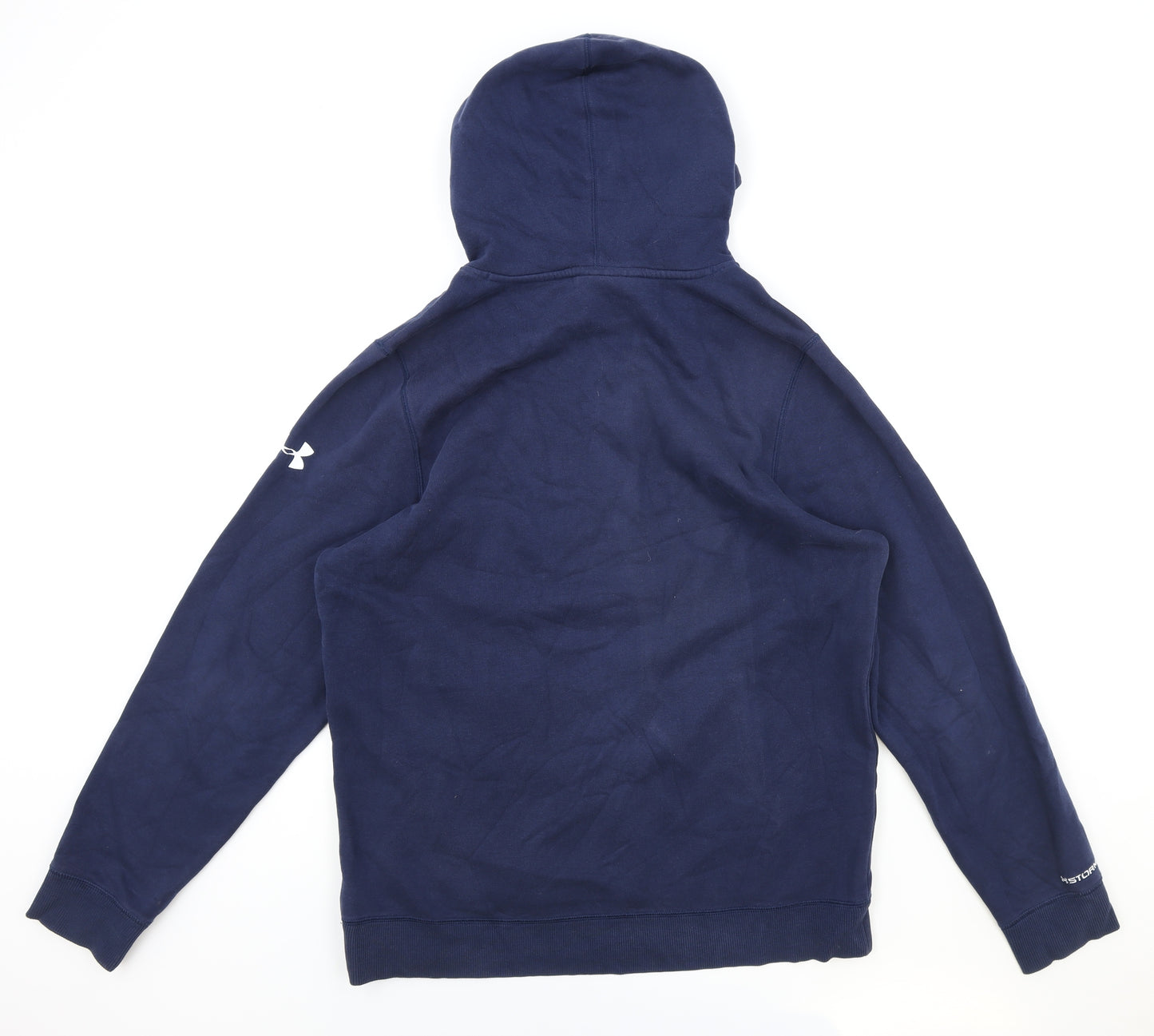 Under armour Mens Blue Cotton Pullover Hoodie Size M