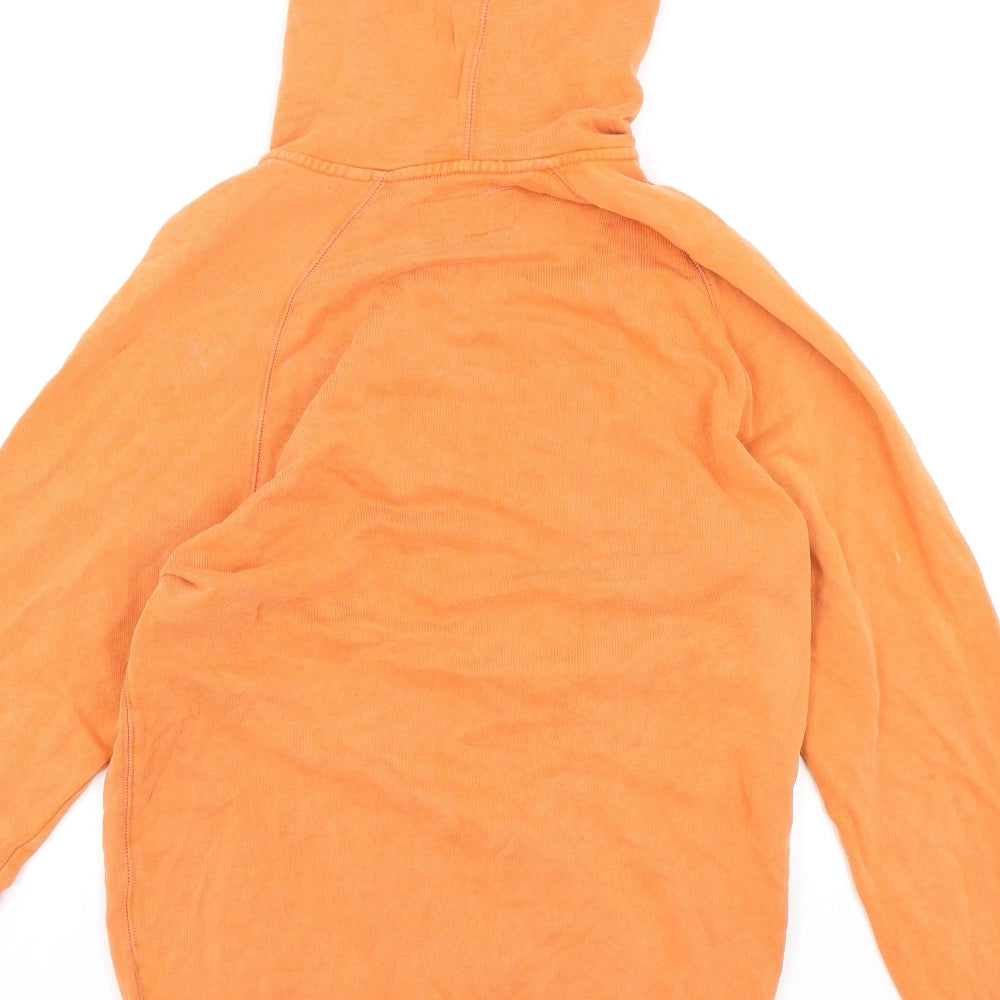 Jack Wills Mens Orange Cotton Full Zip Hoodie Size S