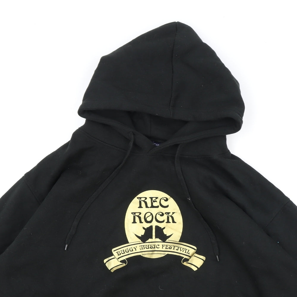 Uneek Mens Black Cotton Pullover Hoodie Size XL