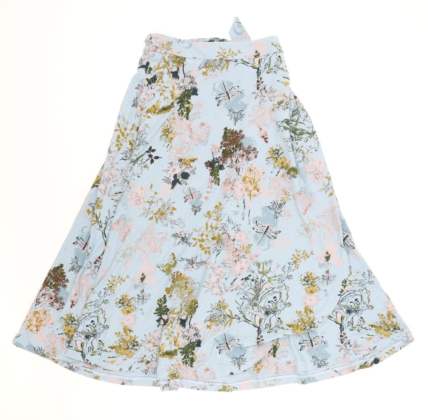 NEXT Womens Blue Floral Polyester Swing Skirt Size 10 Button