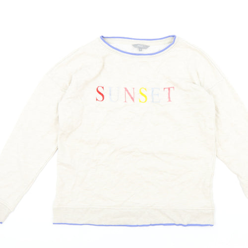 NEXT Womens Beige Cotton Pullover Sweatshirt Size M Pullover - Sunset