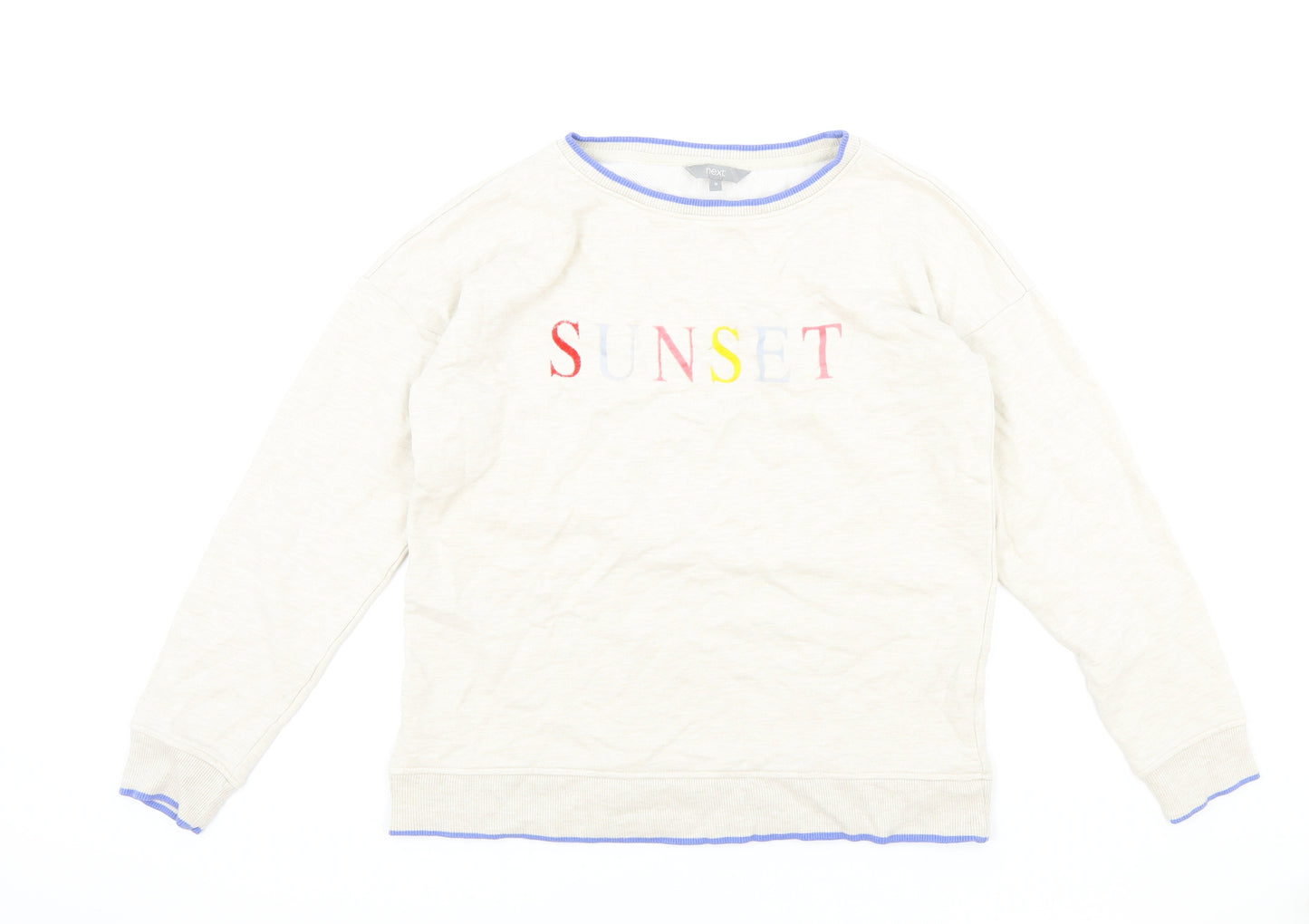 NEXT Womens Beige Cotton Pullover Sweatshirt Size M Pullover - Sunset