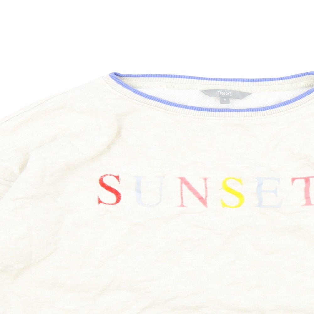 NEXT Womens Beige Cotton Pullover Sweatshirt Size M Pullover - Sunset