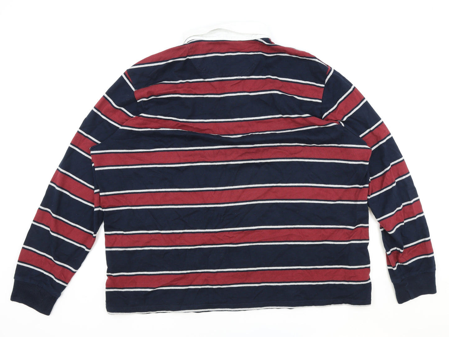 Marks and Spencer Mens Blue Striped Cotton Pullover Sweatshirt Size 3XL - Polo