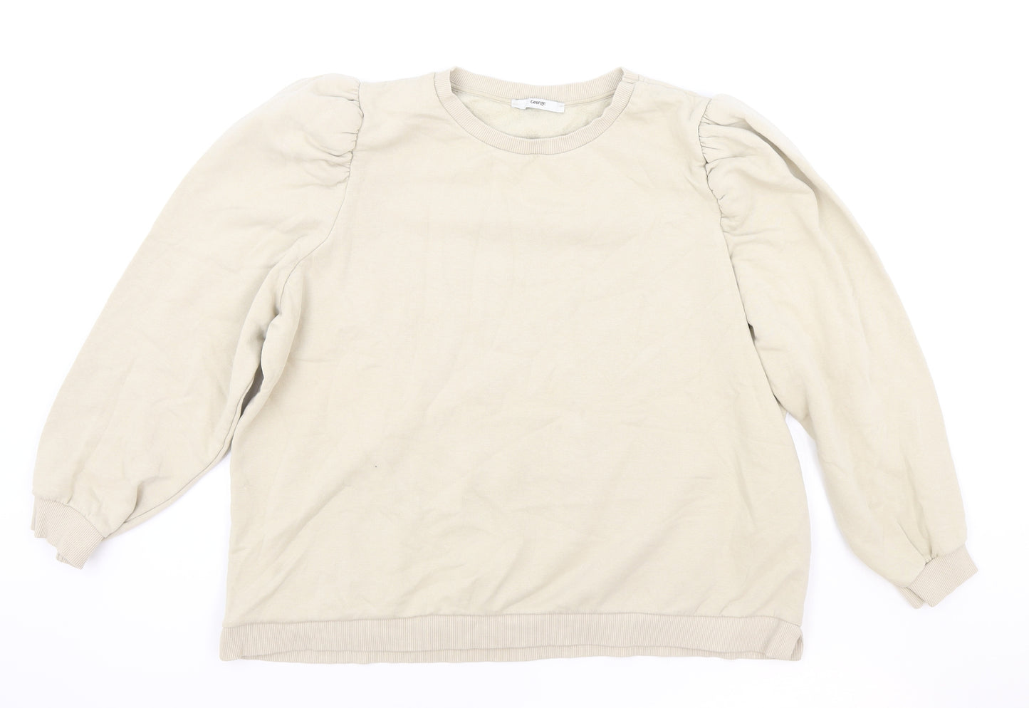 George Womens Beige Cotton Pullover Sweatshirt Size XL Pullover