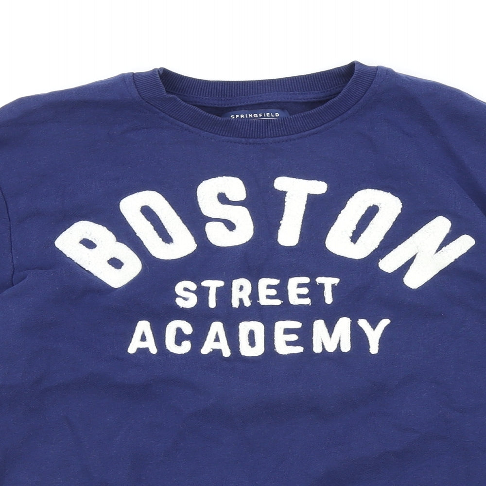 Springfield Mens Blue Cotton Pullover Sweatshirt Size M - Boston Street Academy