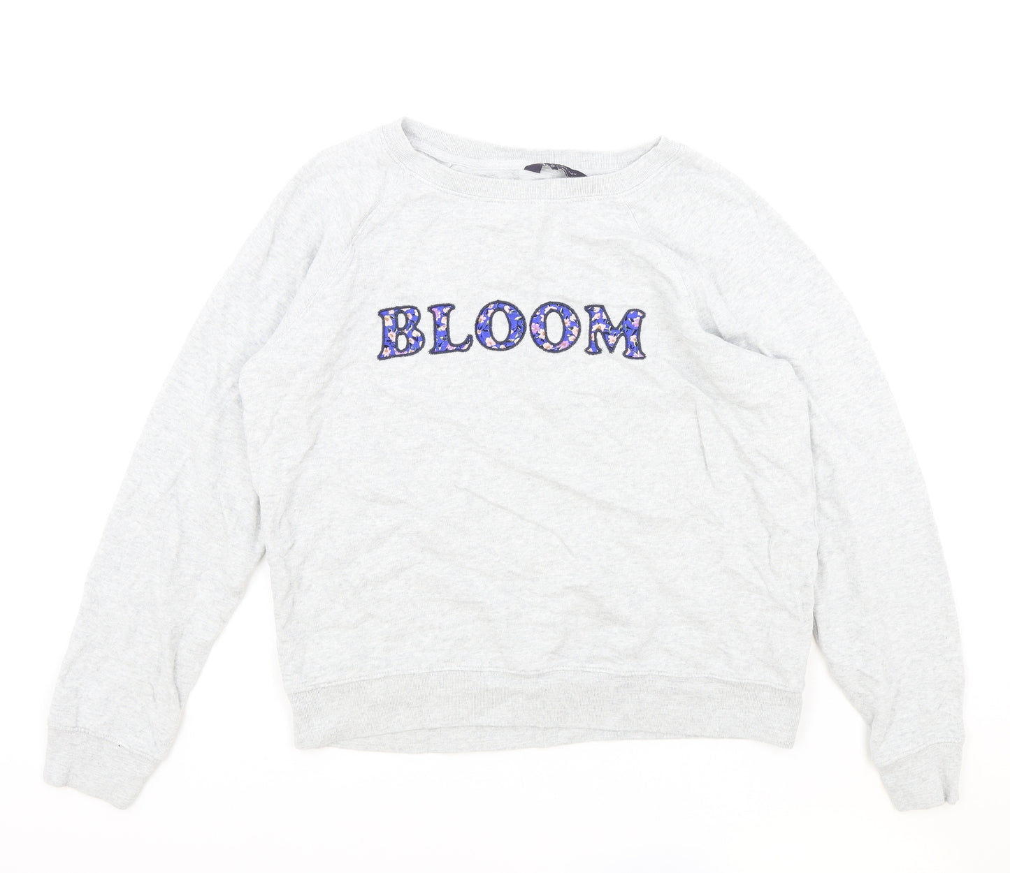 Marks and Spencer Womens Grey Cotton Pullover Sweatshirt Size 12 Pullover - Bloom