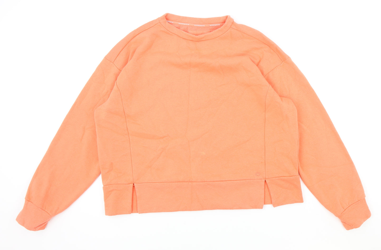 Marks and Spencer Womens Orange Cotton Pullover Sweatshirt Size 14 Pullover
