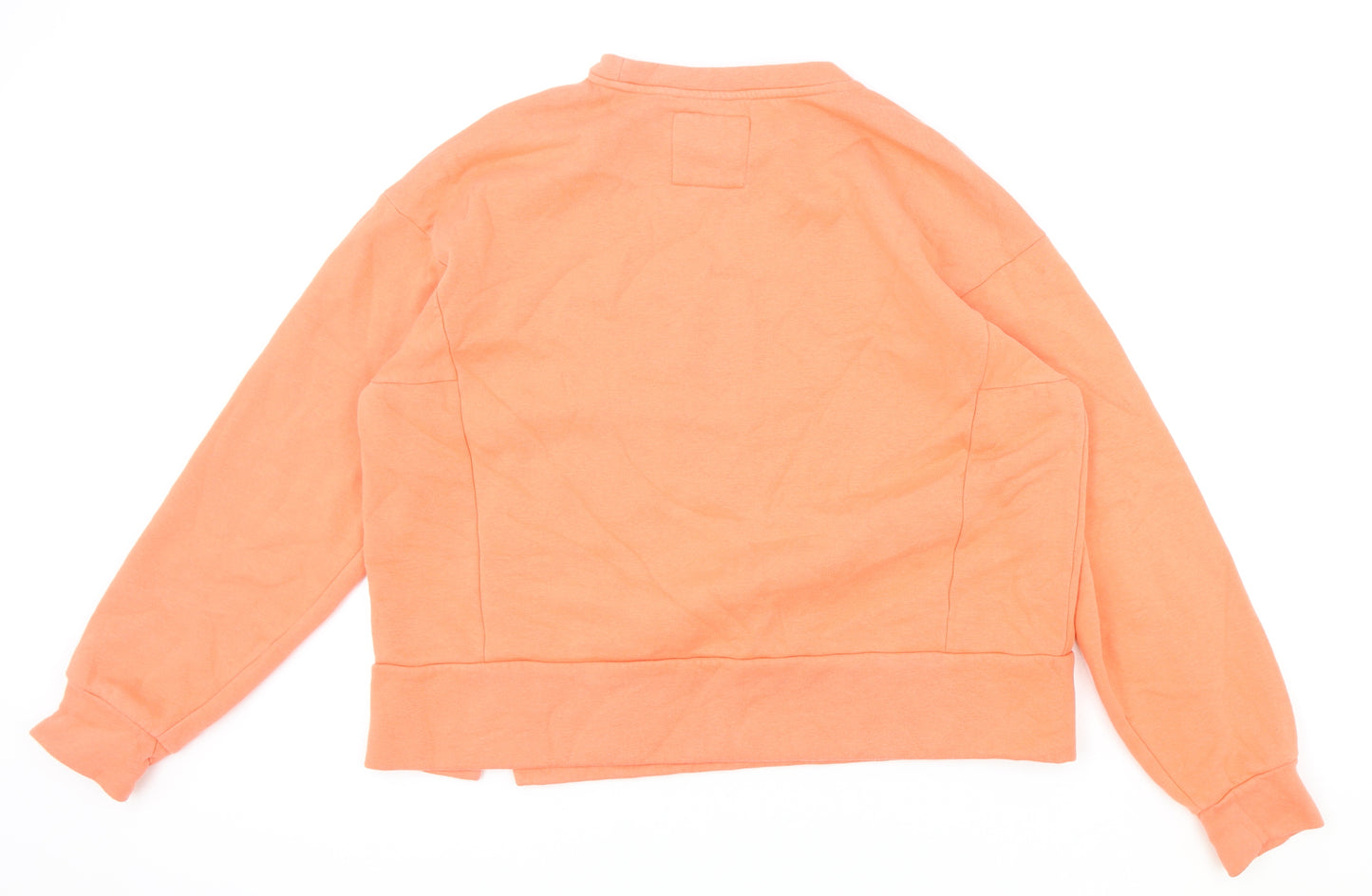 Marks and Spencer Womens Orange Cotton Pullover Sweatshirt Size 14 Pullover