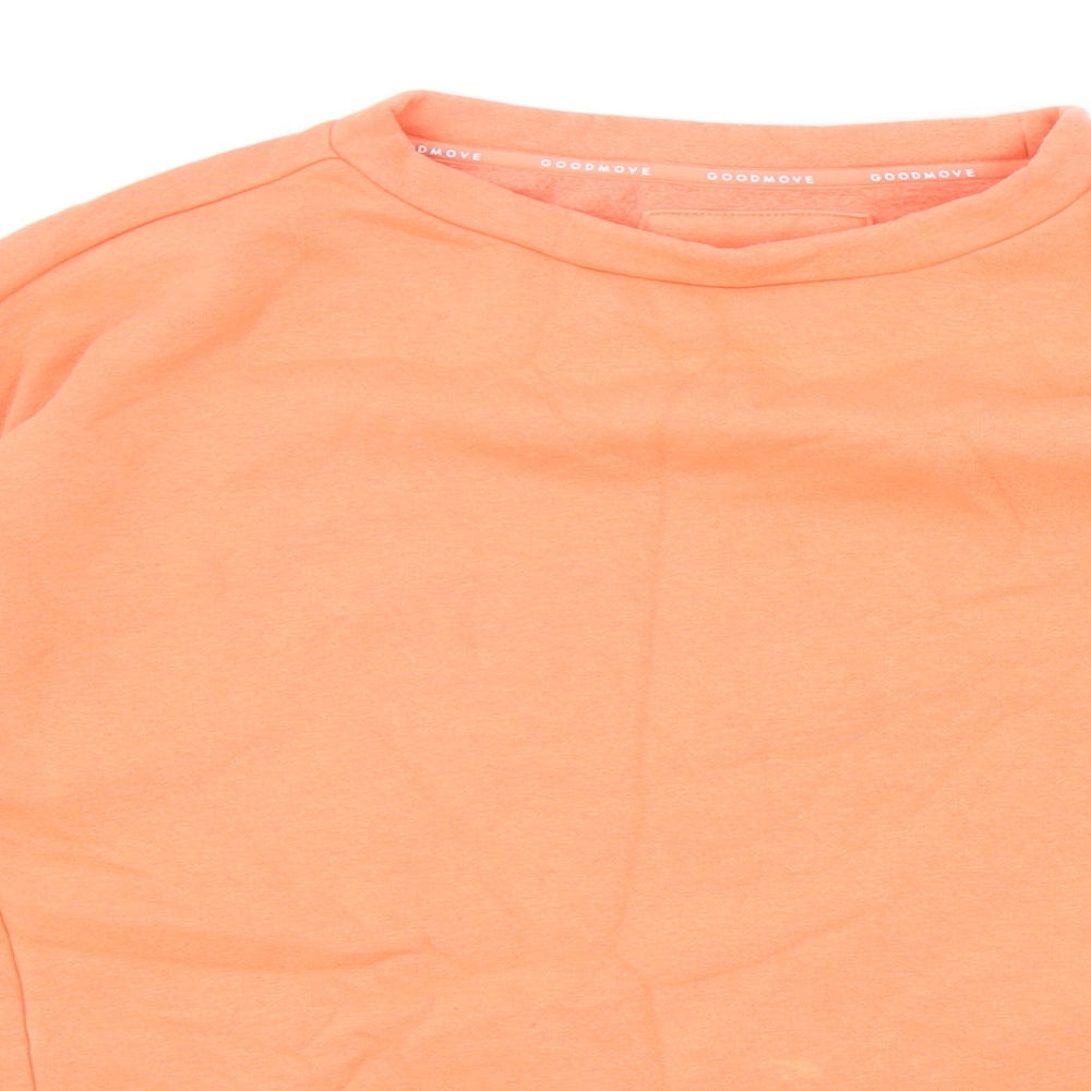 Marks and Spencer Womens Orange Cotton Pullover Sweatshirt Size 14 Pullover