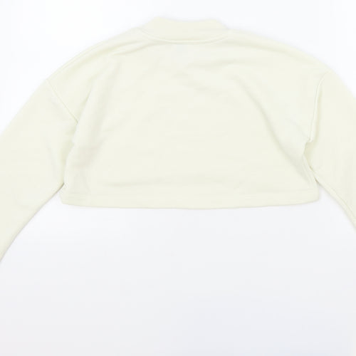 River Island Girls White Cotton Pullover Sweatshirt Size 11-12 Years Pullover - Cropped