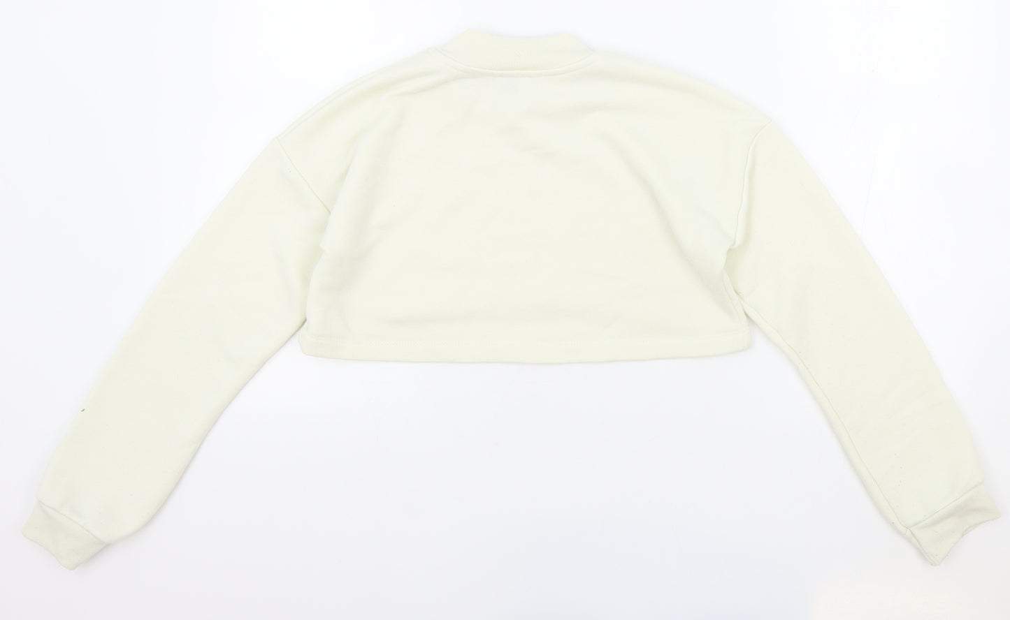 River Island Girls White Cotton Pullover Sweatshirt Size 11-12 Years Pullover - Cropped