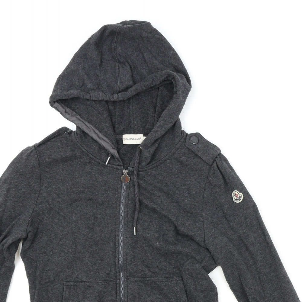 Moncler Womens Grey Cotton Full Zip Hoodie Size M Zip