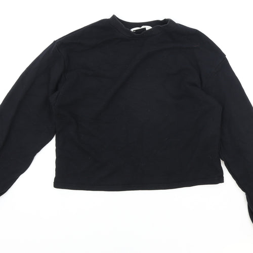 H&M Girls Black Cotton Pullover Sweatshirt Size 12-13 Years Pullover