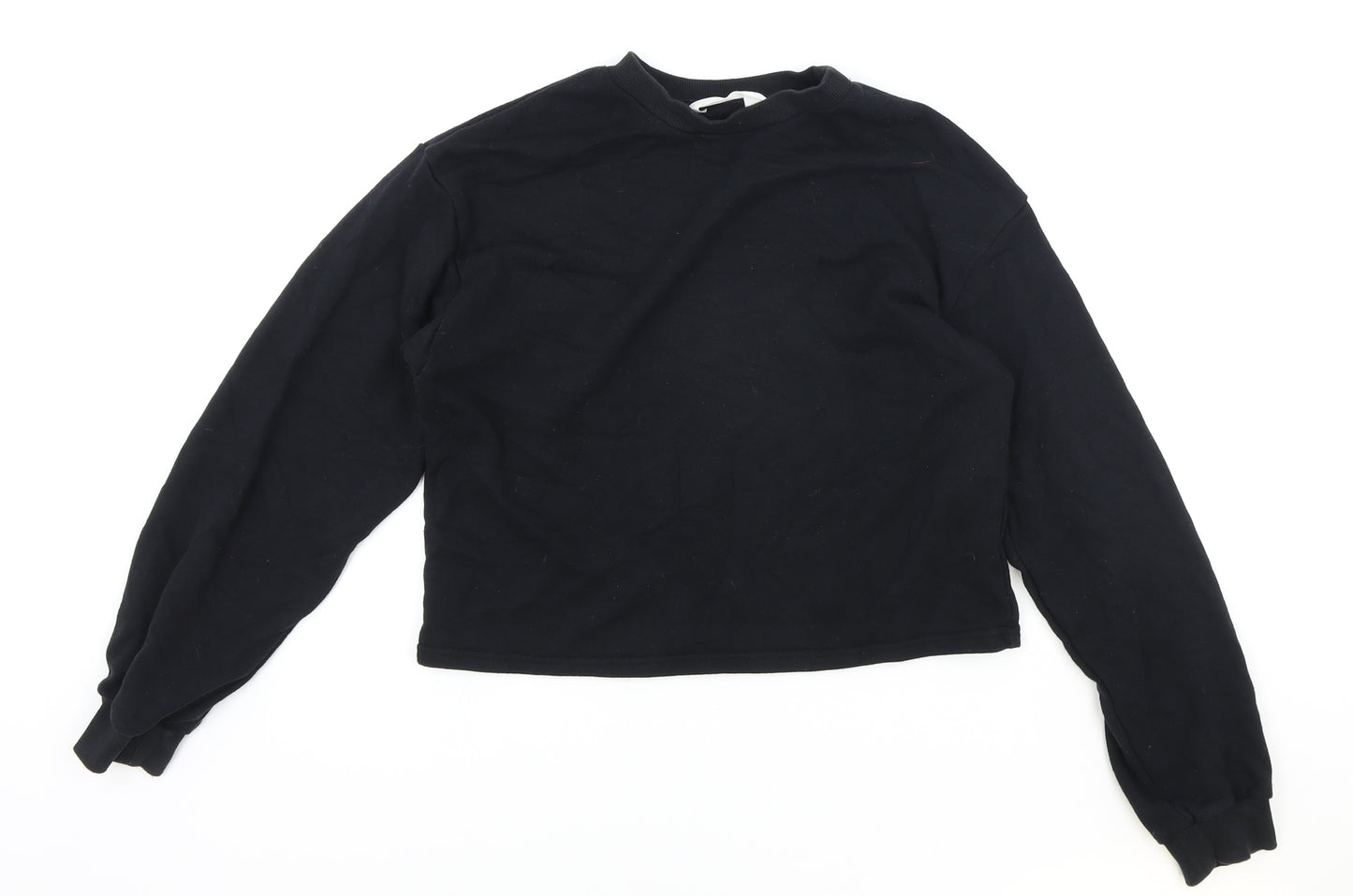 H&M Girls Black Cotton Pullover Sweatshirt Size 12-13 Years Pullover