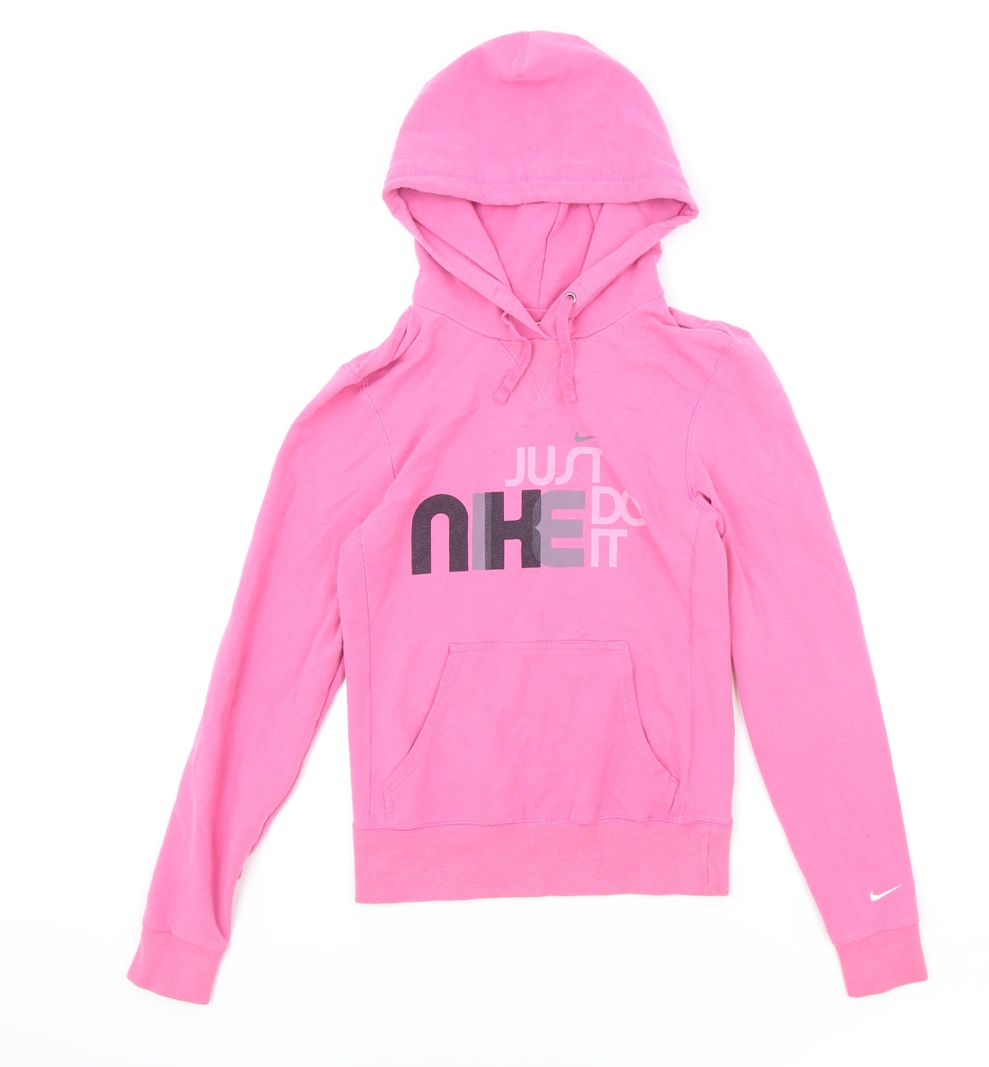 Nike Womens Pink Cotton Pullover Hoodie Size XS Pullover