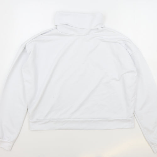 PRETTYLITTLETHING Womens White Cotton Pullover Sweatshirt Size 12 Pullover